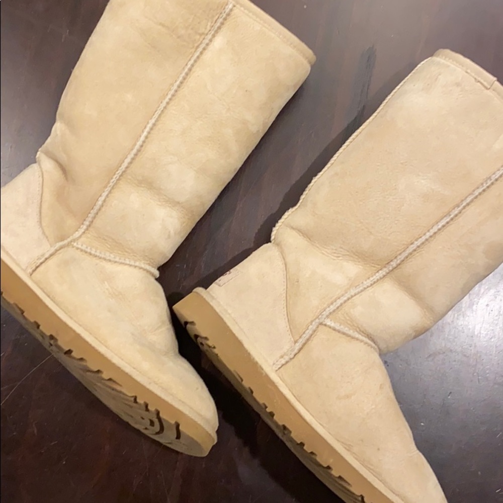 Women tall uggs oat color boot